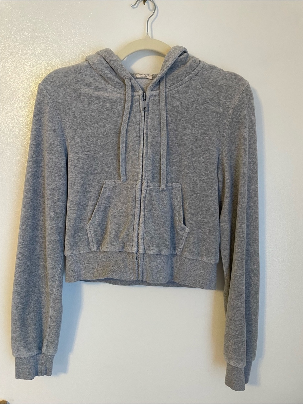 John Galt gray soft zip up hooded jacket